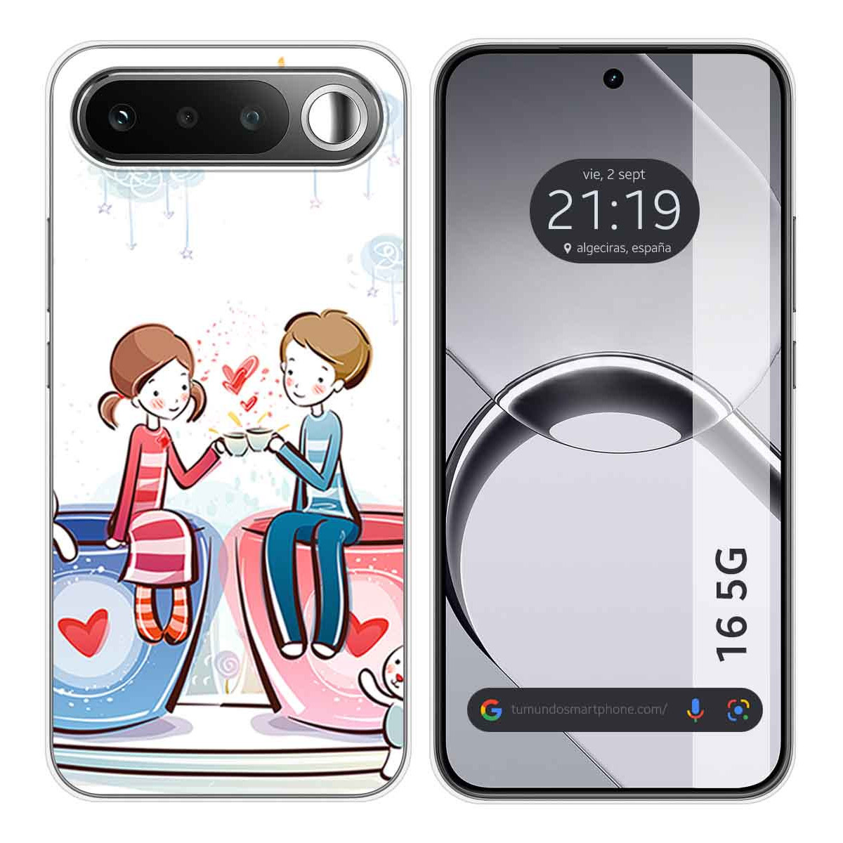 Funda Silicona para Realme 16 5G diseño Café Dibujos