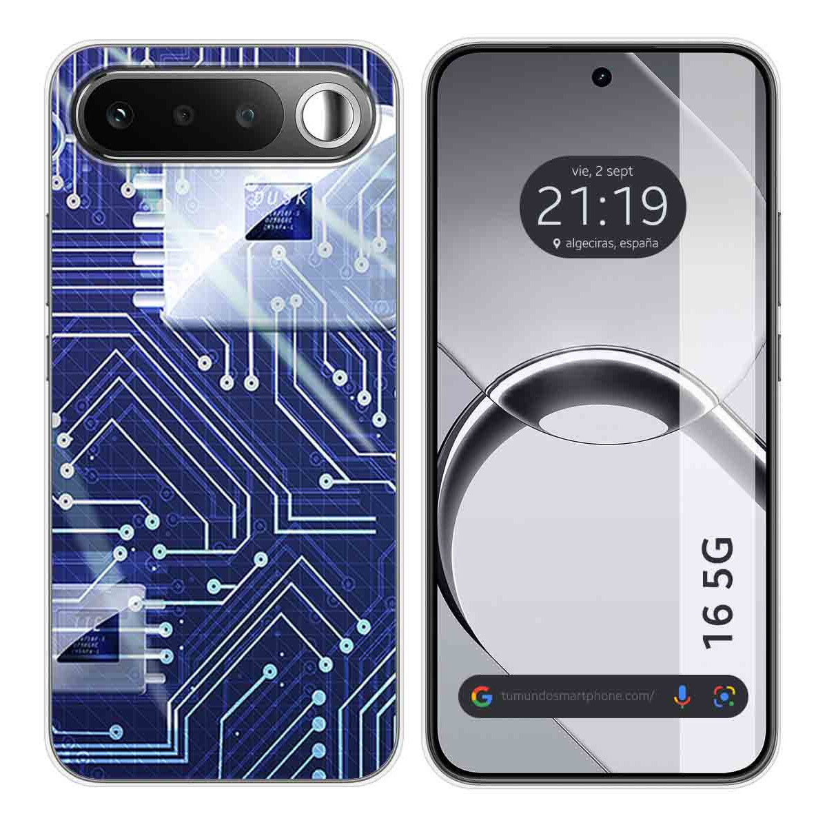 Funda Silicona para Realme 16 5G diseño Circuito Dibujos