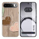 Funda Silicona para Realme 16 5G diseño Corazones Madera Dibujos