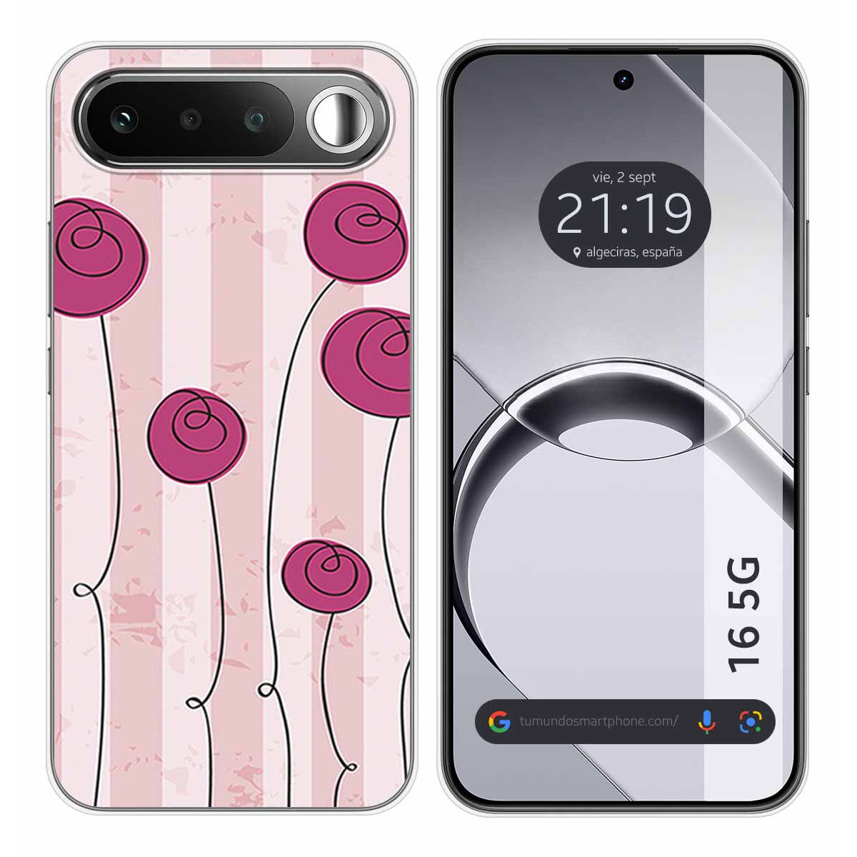 Funda Silicona para Realme 16 5G diseño Flores Vintage Dibujos
