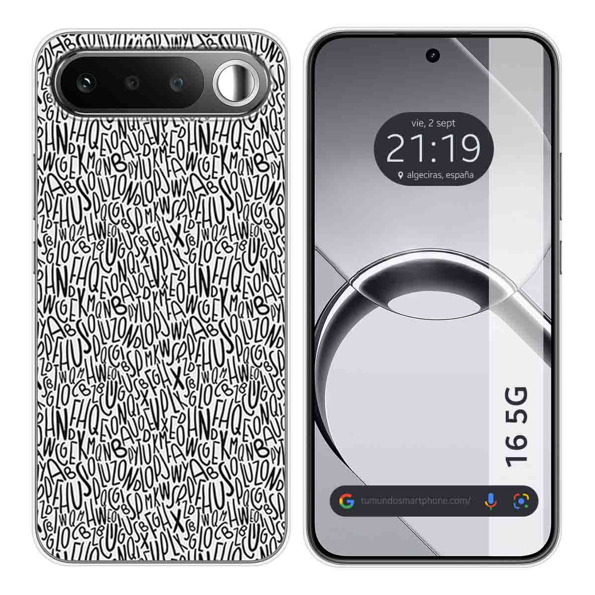 Funda Silicona para Realme 16 5G diseño Letras Dibujos