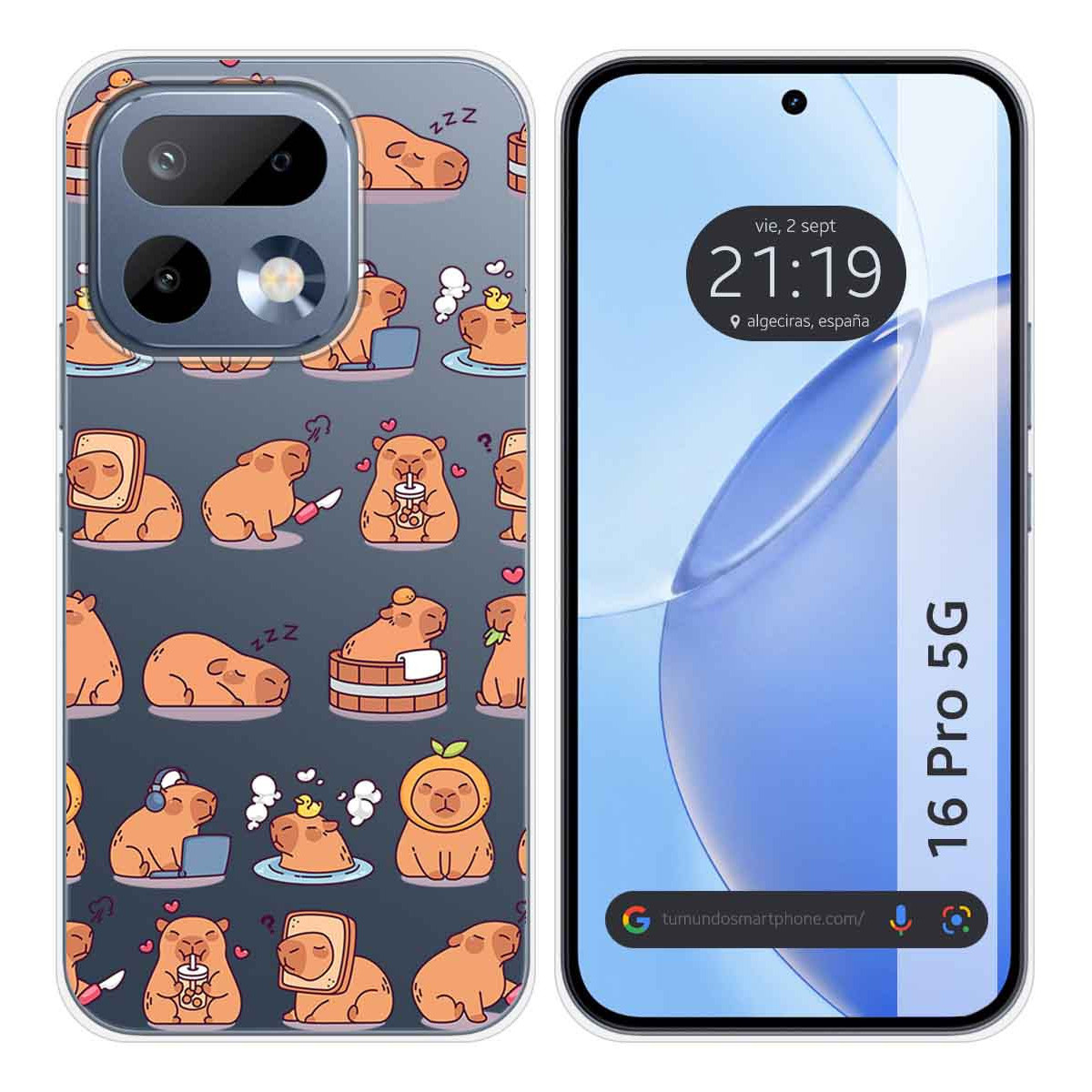 Funda Silicona Transparente para Realme 16 Pro 5G diseño Capibara 01 Dibujos