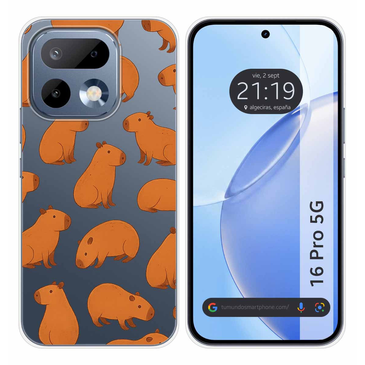 Funda Silicona Transparente para Realme 16 Pro 5G diseño Capibara 02 Dibujos