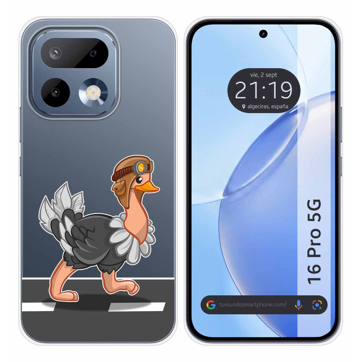 Funda Silicona Transparente para Realme 16 Pro 5G diseño Avestruz Dibujos