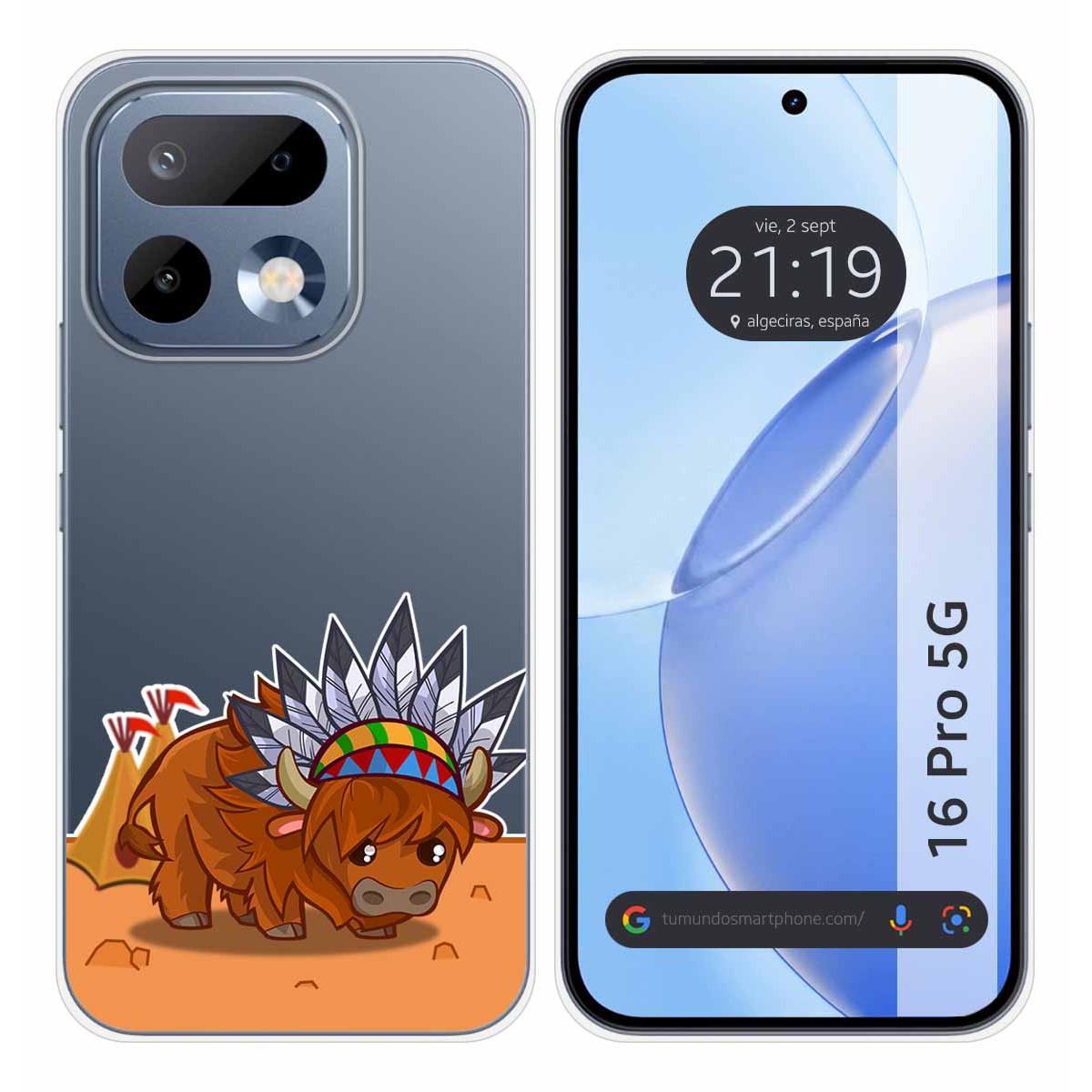 Funda Silicona Transparente para Realme 16 Pro 5G diseño Bufalo Dibujos