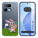Funda Silicona Transparente para Realme 16 Pro 5G diseño Conejo Dibujos