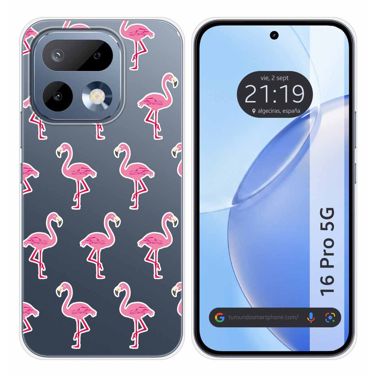 Funda Silicona Transparente para Realme 16 Pro 5G diseño Flamenco Dibujos