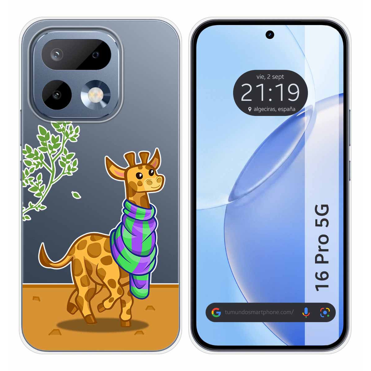 Funda Silicona Transparente para Realme 16 Pro 5G diseño Jirafa Dibujos