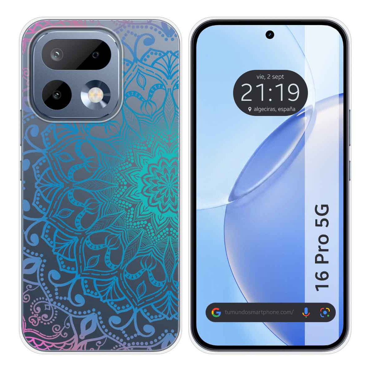 Funda Silicona Transparente para Realme 16 Pro 5G diseño Mandala Dibujos