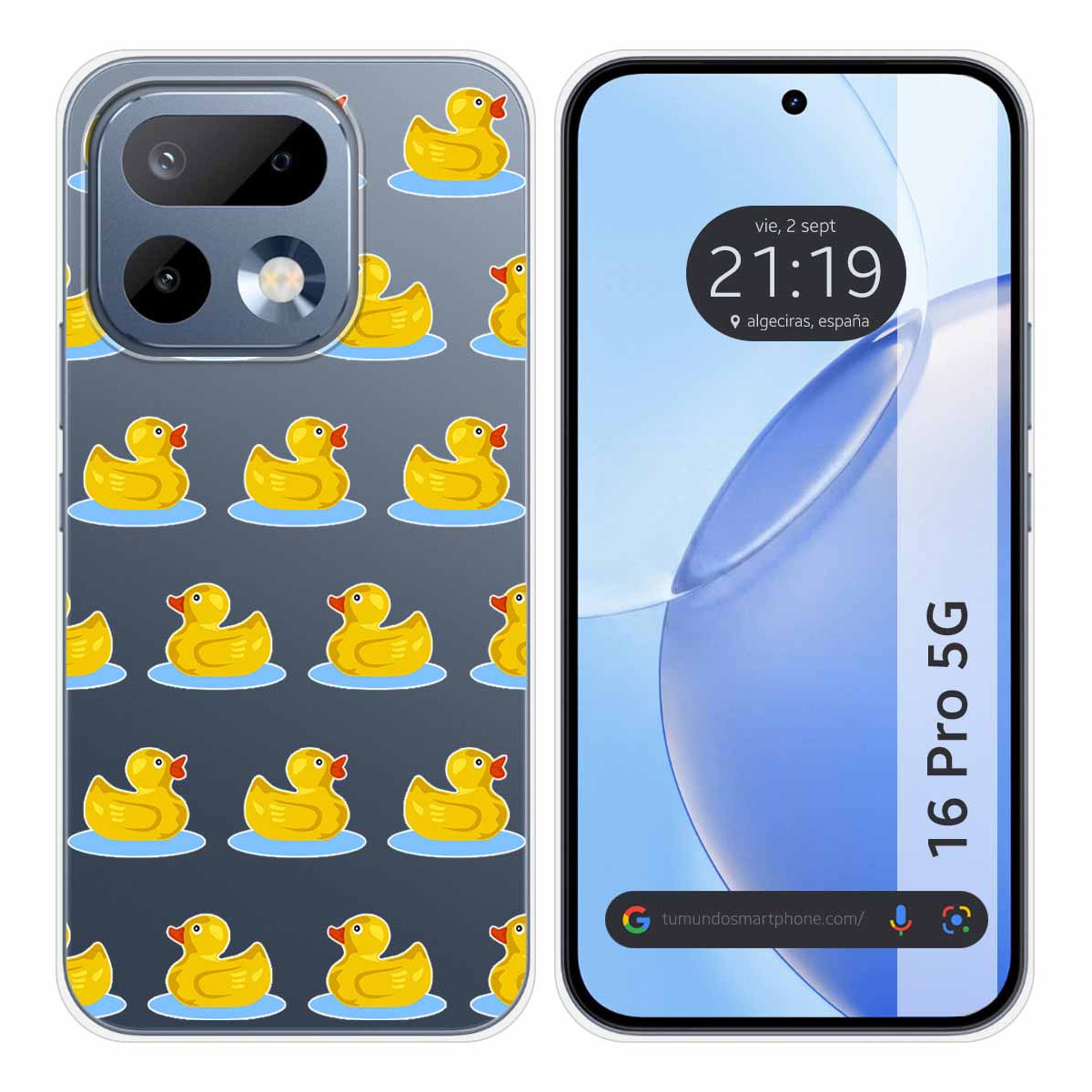 Funda Silicona Transparente para Realme 16 Pro 5G diseño Pato Dibujos