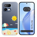 Funda Silicona Transparente para Realme 16 Pro 5G diseño Playa Dibujos