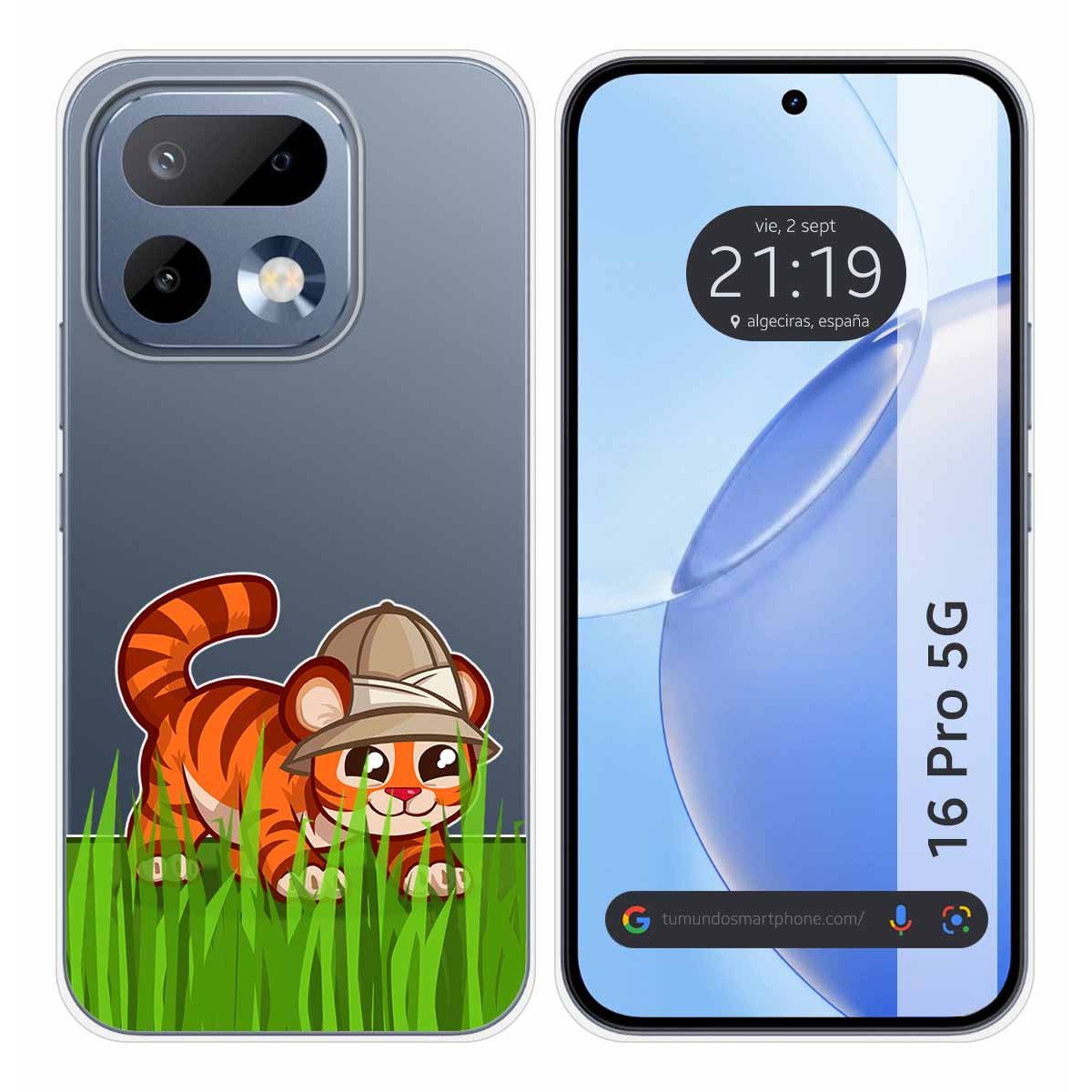 Funda Silicona Transparente para Realme 16 Pro 5G diseño Tigre Dibujos