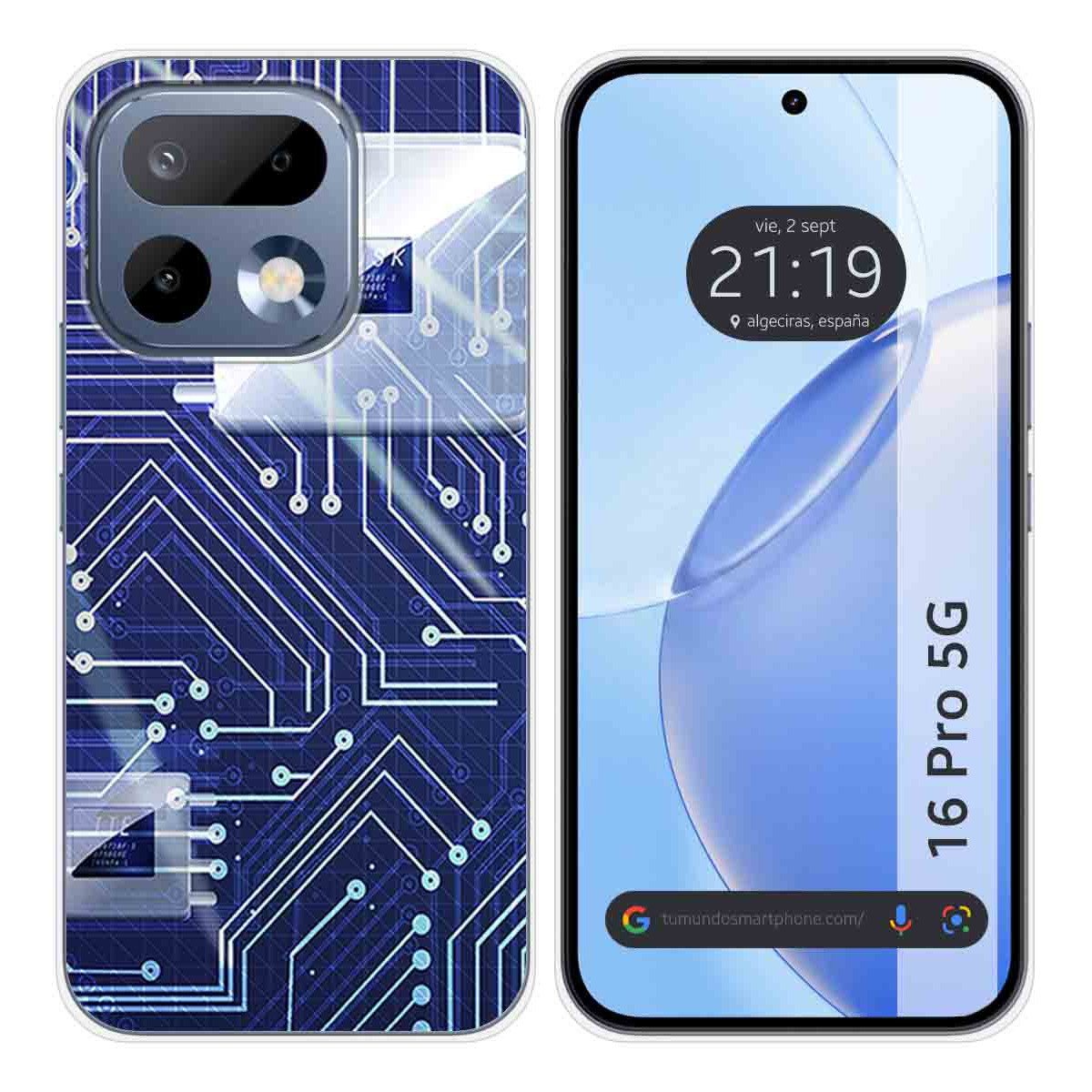 Funda Silicona para Realme 16 Pro 5G diseño Circuito Dibujos