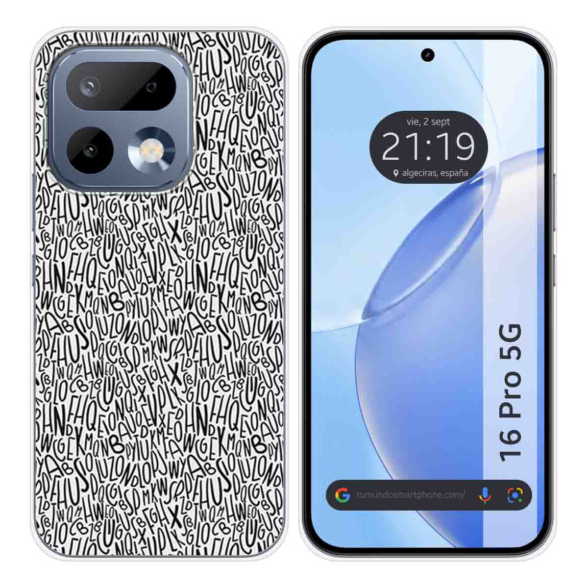 Funda Silicona para Realme 16 Pro 5G diseño Letras Dibujos