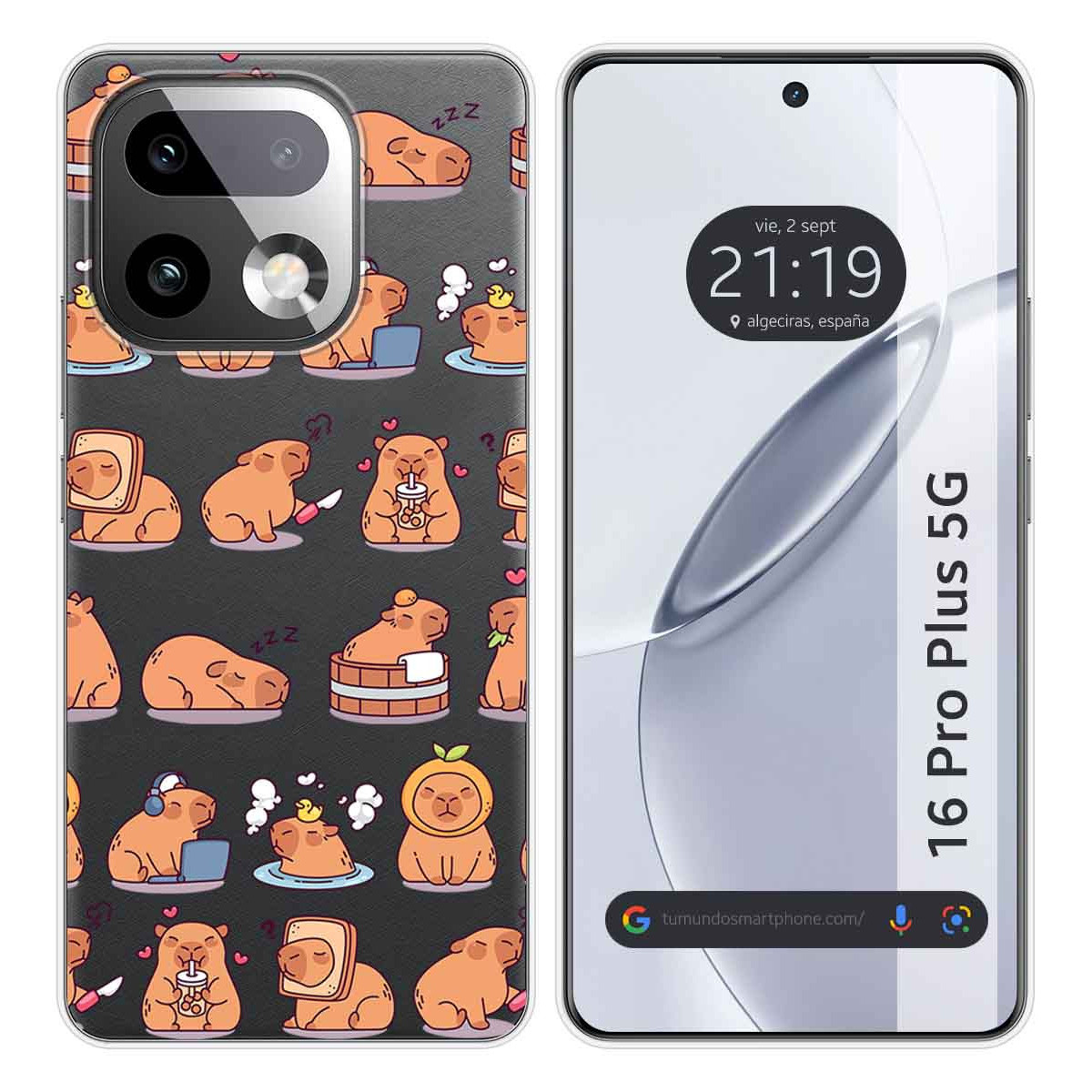 Funda Silicona Transparente para Realme 16 Pro+ Plus 5G diseño Capibara 01 Dibujos