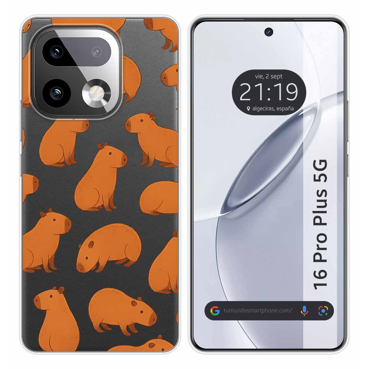 Funda Silicona Transparente para Realme 16 Pro+ Plus 5G diseño Capibara 02 Dibujos