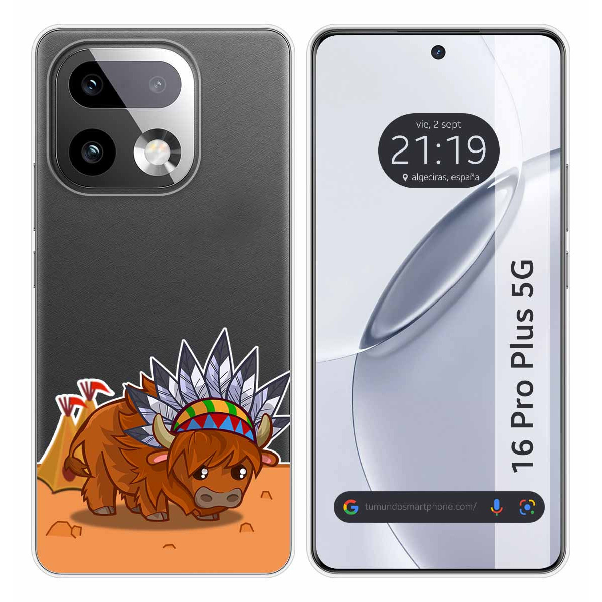 Funda Silicona Transparente para Realme 16 Pro+ Plus 5G diseño Bufalo Dibujos