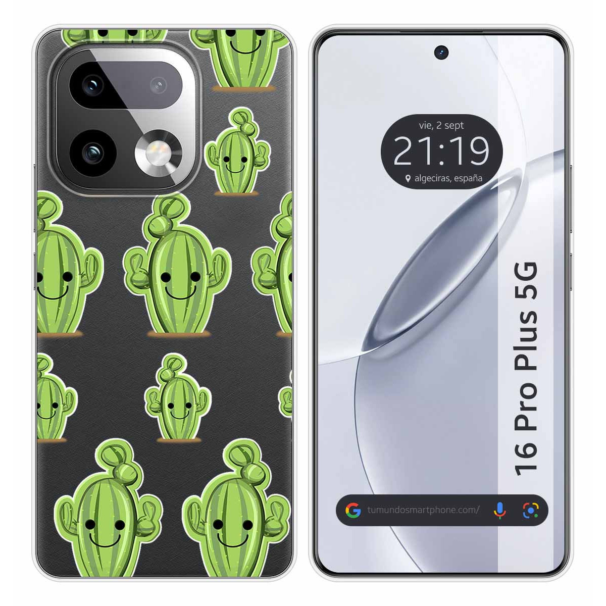 Funda Silicona Transparente para Realme 16 Pro+ Plus 5G diseño Cactus Dibujos