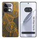 Funda Silicona Transparente para Realme 16 Pro+ Plus 5G diseño Hojas Dibujos