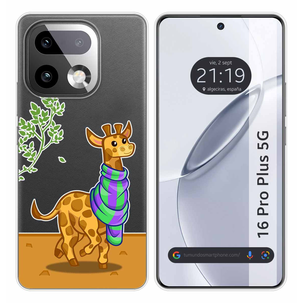 Funda Silicona Transparente para Realme 16 Pro+ Plus 5G diseño Jirafa Dibujos