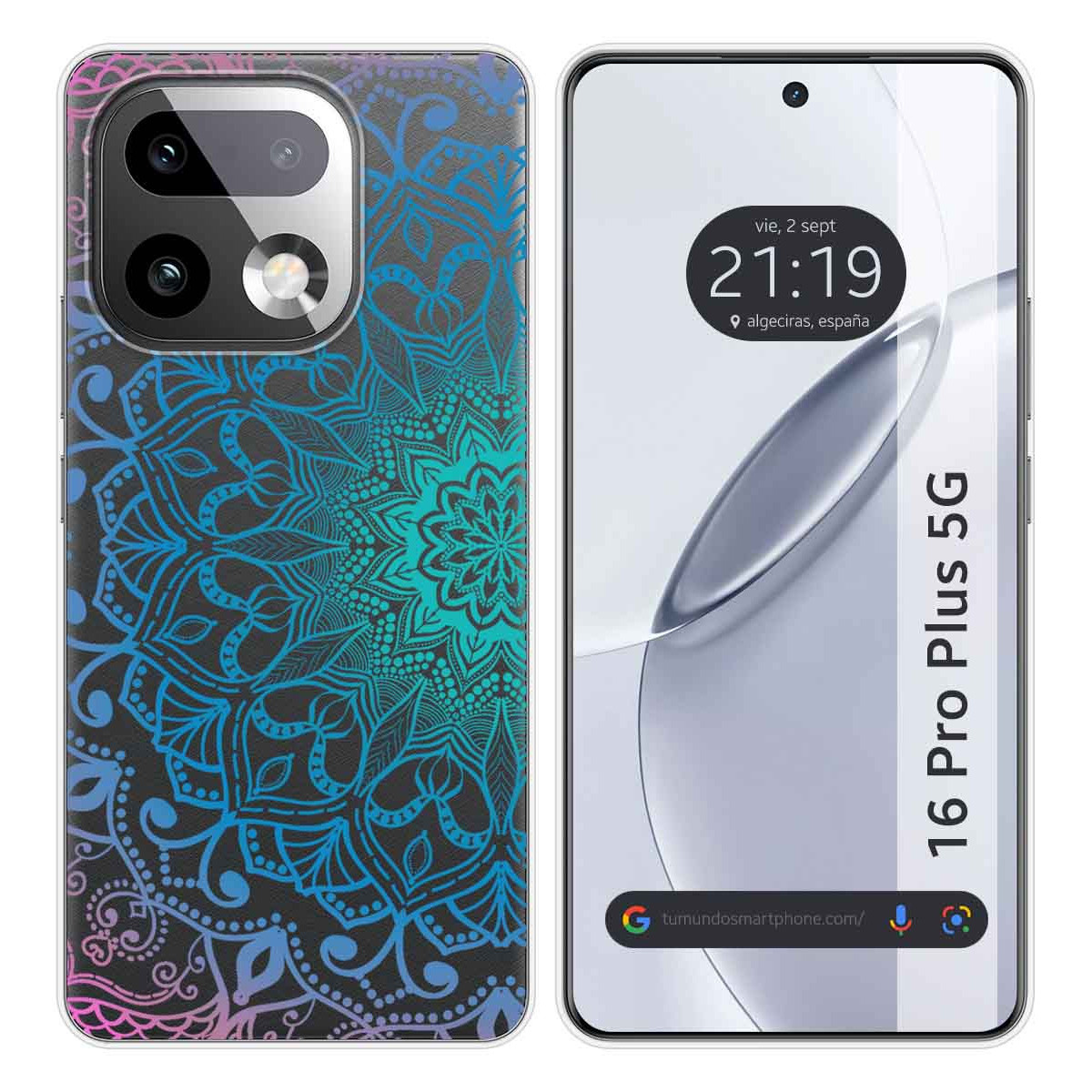 Funda Silicona Transparente para Realme 16 Pro+ Plus 5G diseño Mandala Dibujos