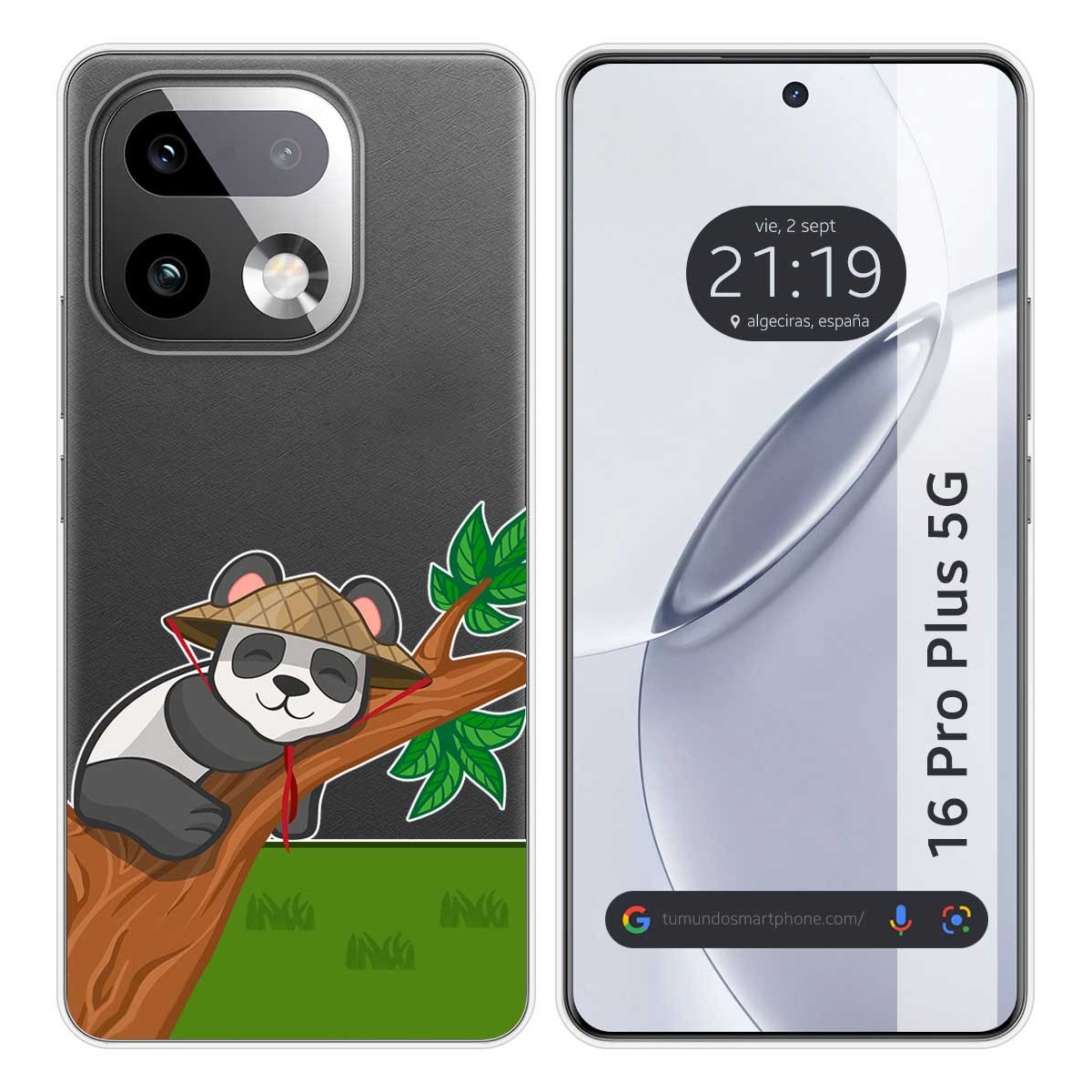 Funda Silicona Transparente para Realme 16 Pro+ Plus 5G diseño Panda Dibujos