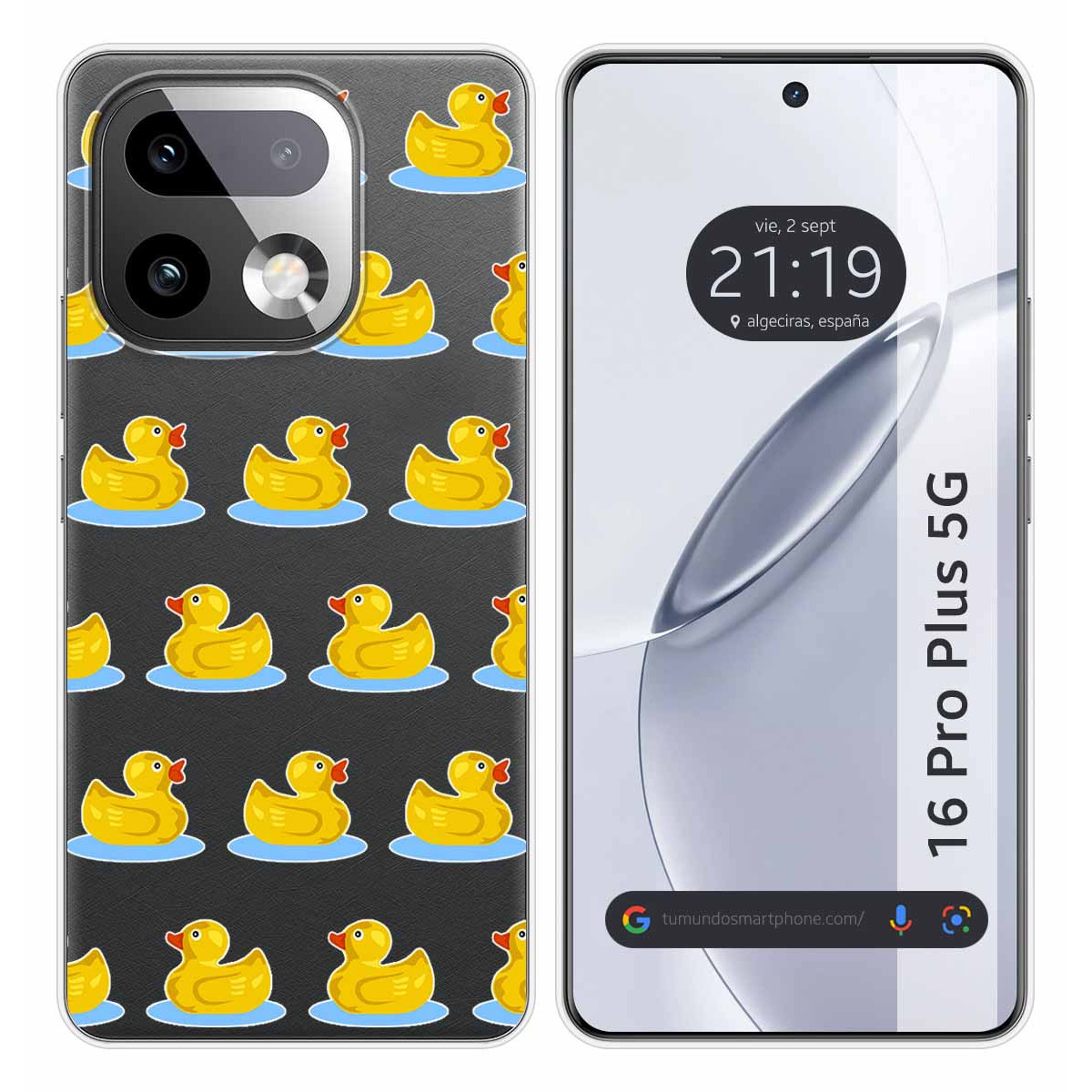 Funda Silicona Transparente para Realme 16 Pro+ Plus 5G diseño Pato Dibujos