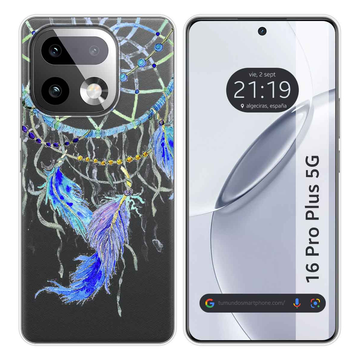 Funda Silicona Transparente para Realme 16 Pro+ Plus 5G diseño Plumas Dibujos