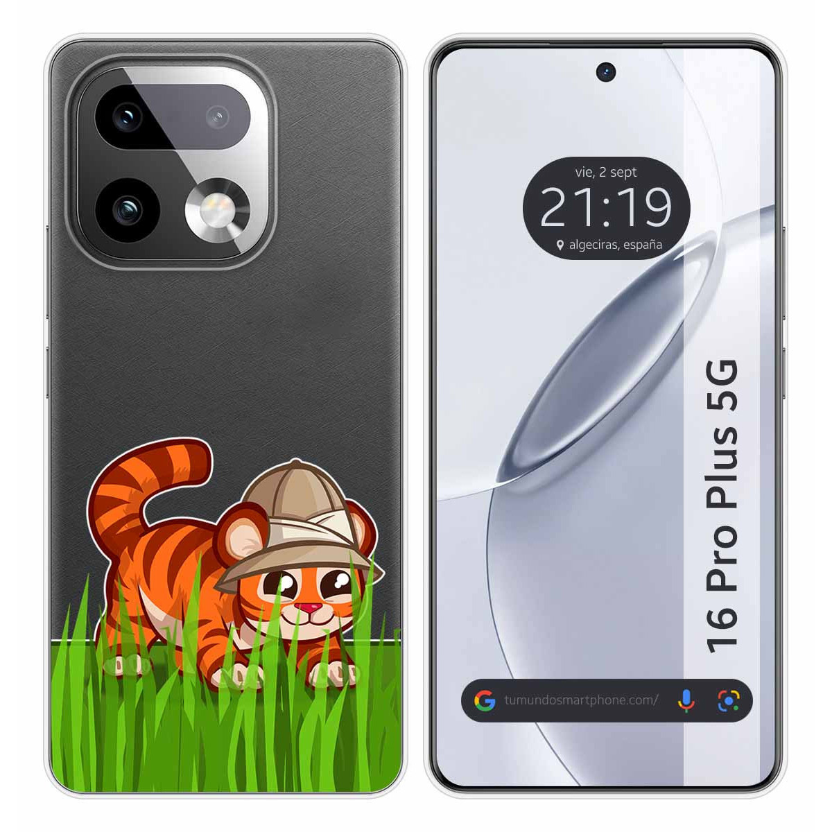 Funda Silicona Transparente para Realme 16 Pro+ Plus 5G diseño Tigre Dibujos