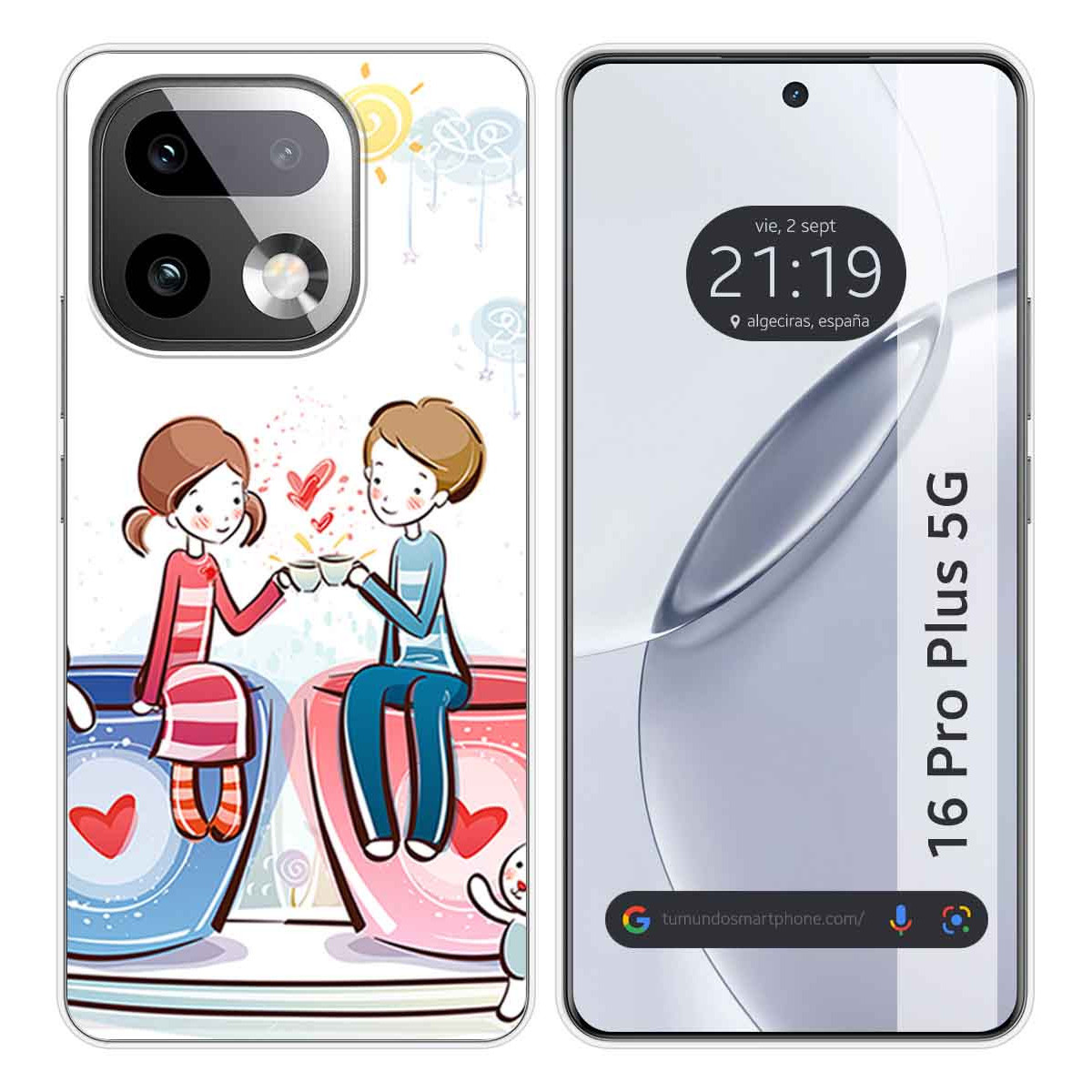 Funda Silicona para Realme 16 Pro+ Plus 5G diseño Café Dibujos