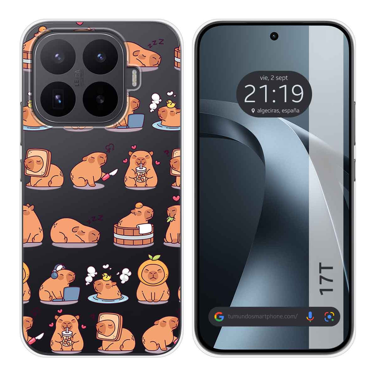 Funda Silicona Transparente para Xiaomi 17T 5G diseño Capibara 01 Dibujos
