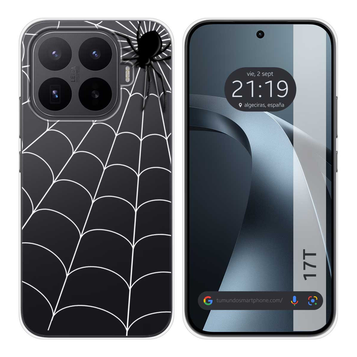 Funda Silicona Transparente para Xiaomi 17T 5G diseño Araña Dibujos
