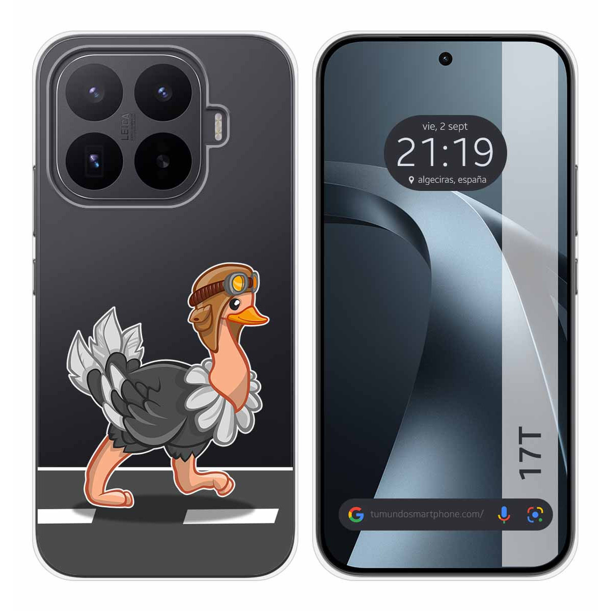 Funda Silicona Transparente para Xiaomi 17T 5G diseño Avestruz Dibujos