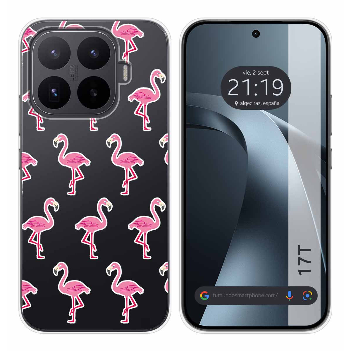 Funda Silicona Transparente para Xiaomi 17T 5G diseño Flamenco Dibujos
