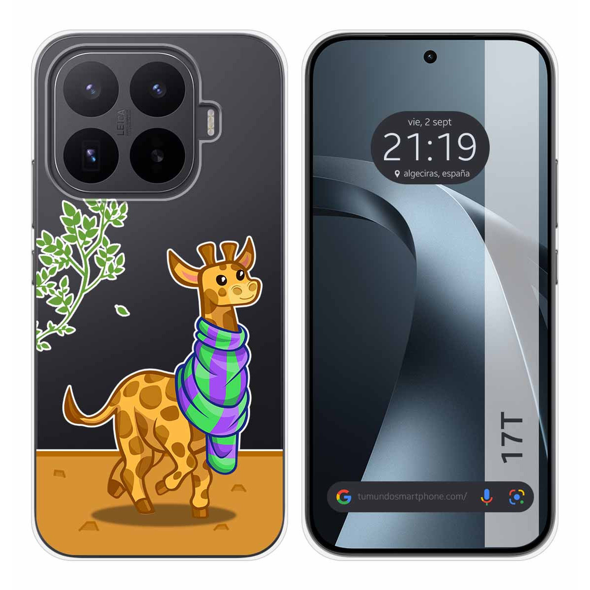 Funda Silicona Transparente para Xiaomi 17T 5G diseño Jirafa Dibujos