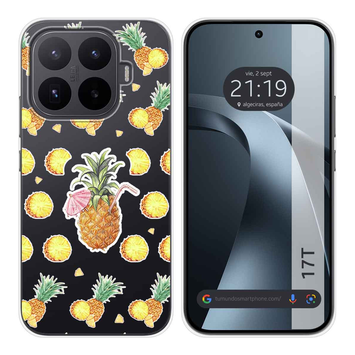 Funda Silicona Transparente para Xiaomi 17T 5G diseño Piña Dibujos