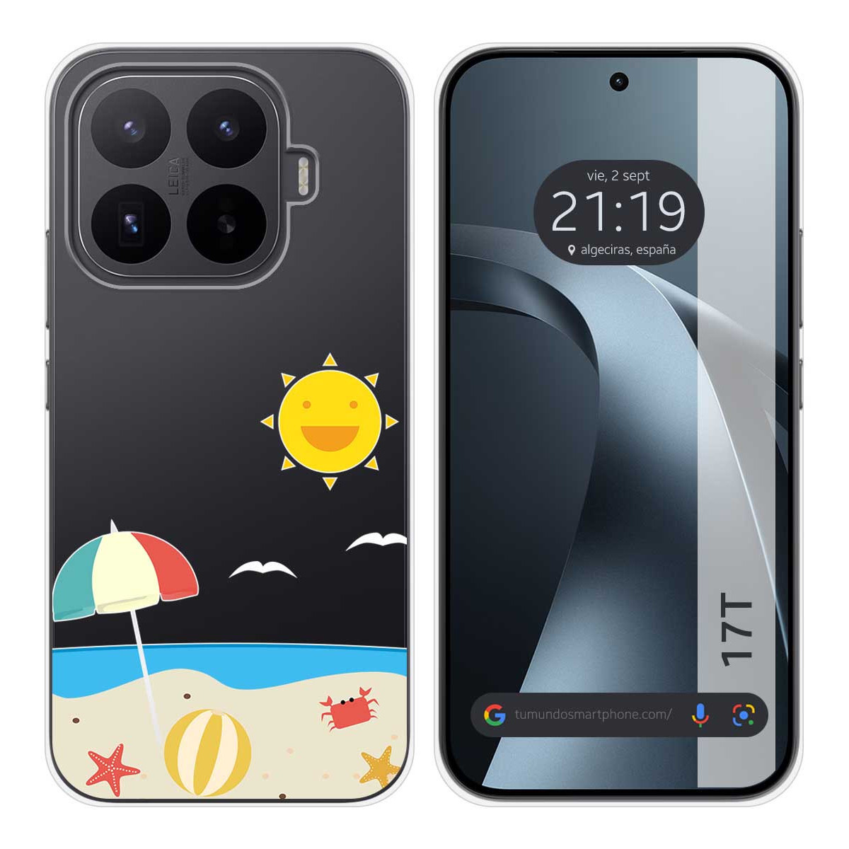 Funda Silicona Transparente para Xiaomi 17T 5G diseño Playa Dibujos