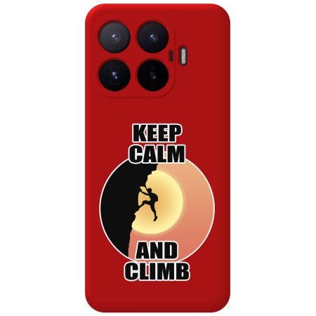 Funda Silicona Líquida Roja para Xiaomi 17T 5G diseño Hombre Escalada Dibujos