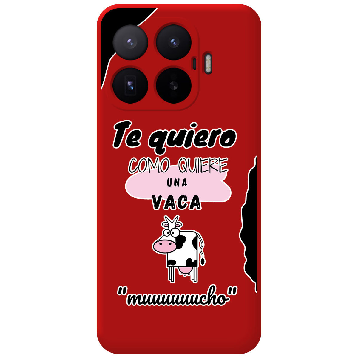 Funda Silicona Líquida Roja para Xiaomi 17T 5G diseño Vaca Dibujos