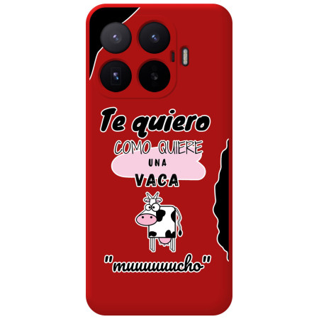 Funda Silicona Líquida Roja para Xiaomi 17T 5G diseño Vaca Dibujos