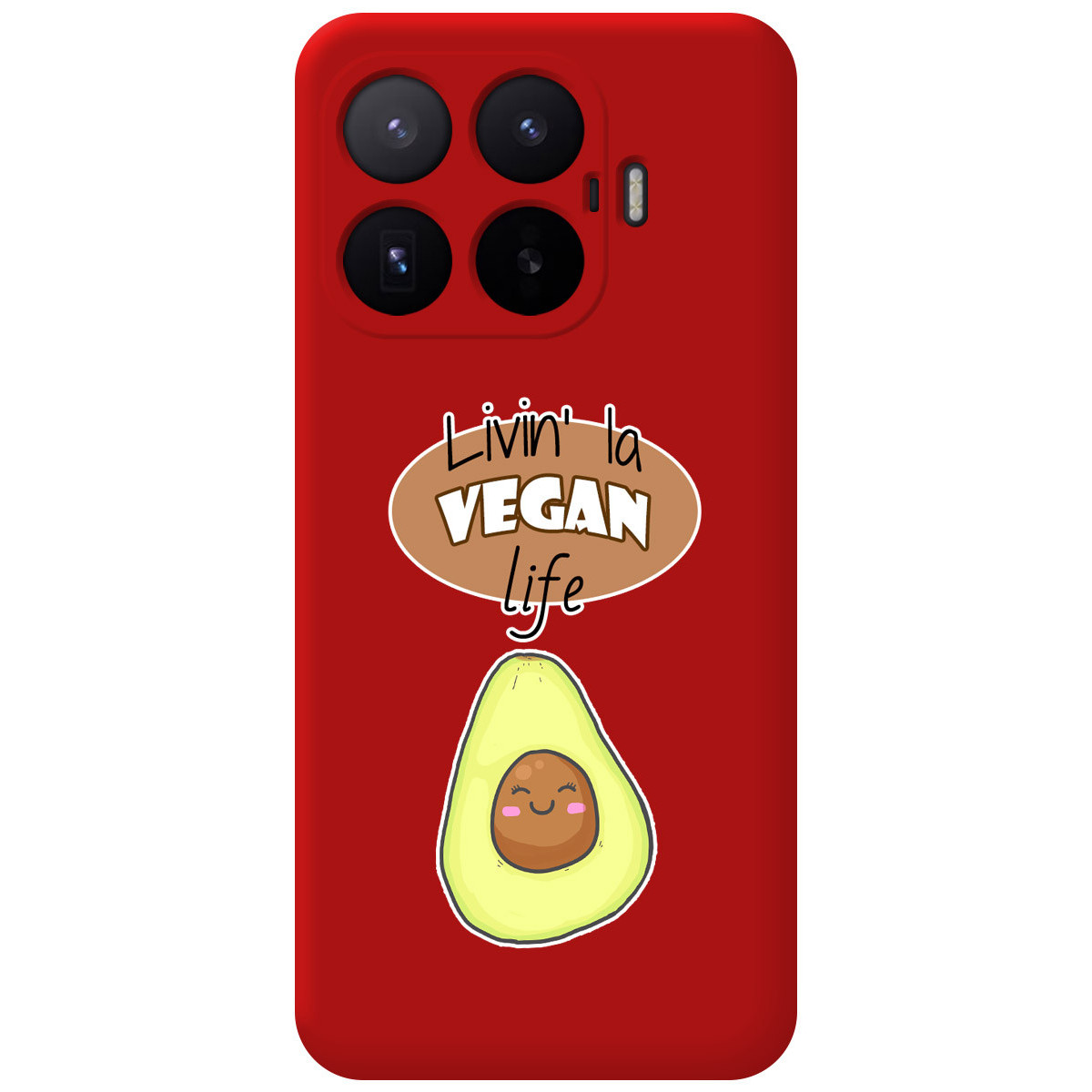 Funda Silicona Líquida Roja para Xiaomi 17T 5G diseño Vegan Life Dibujos