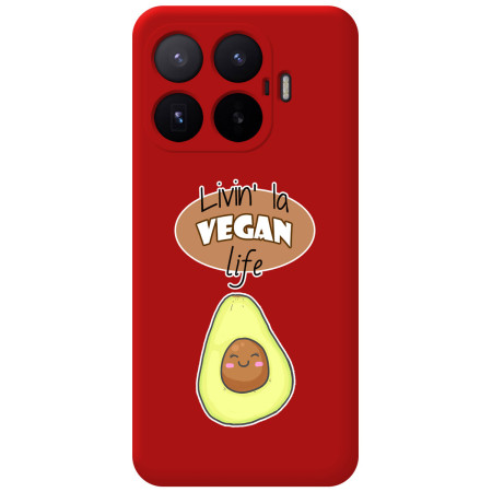 Funda Silicona Líquida Roja para Xiaomi 17T 5G diseño Vegan Life Dibujos