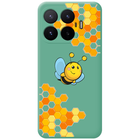 Funda Silicona Líquida Verde para Xiaomi 17T 5G diseño Abeja Dibujos