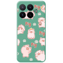 Funda Silicona Líquida Verde para Xiaomi 17T 5G diseño Cerdos Dibujos
