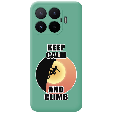 Funda Silicona Líquida Verde para Xiaomi 17T 5G diseño Mujer Escalada Dibujos