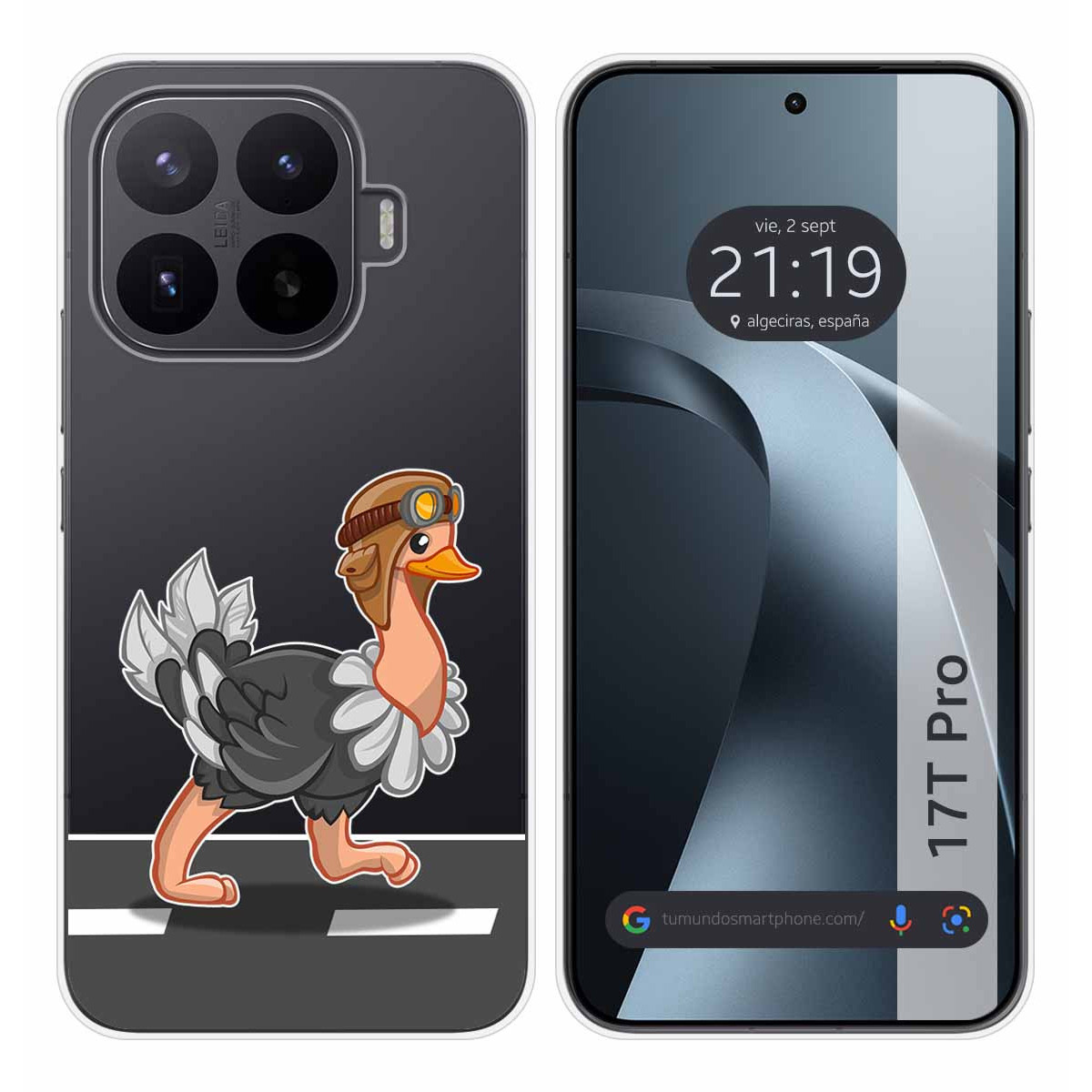 Funda Silicona Transparente para Xiaomi 17T Pro 5G diseño Avestruz Dibujos