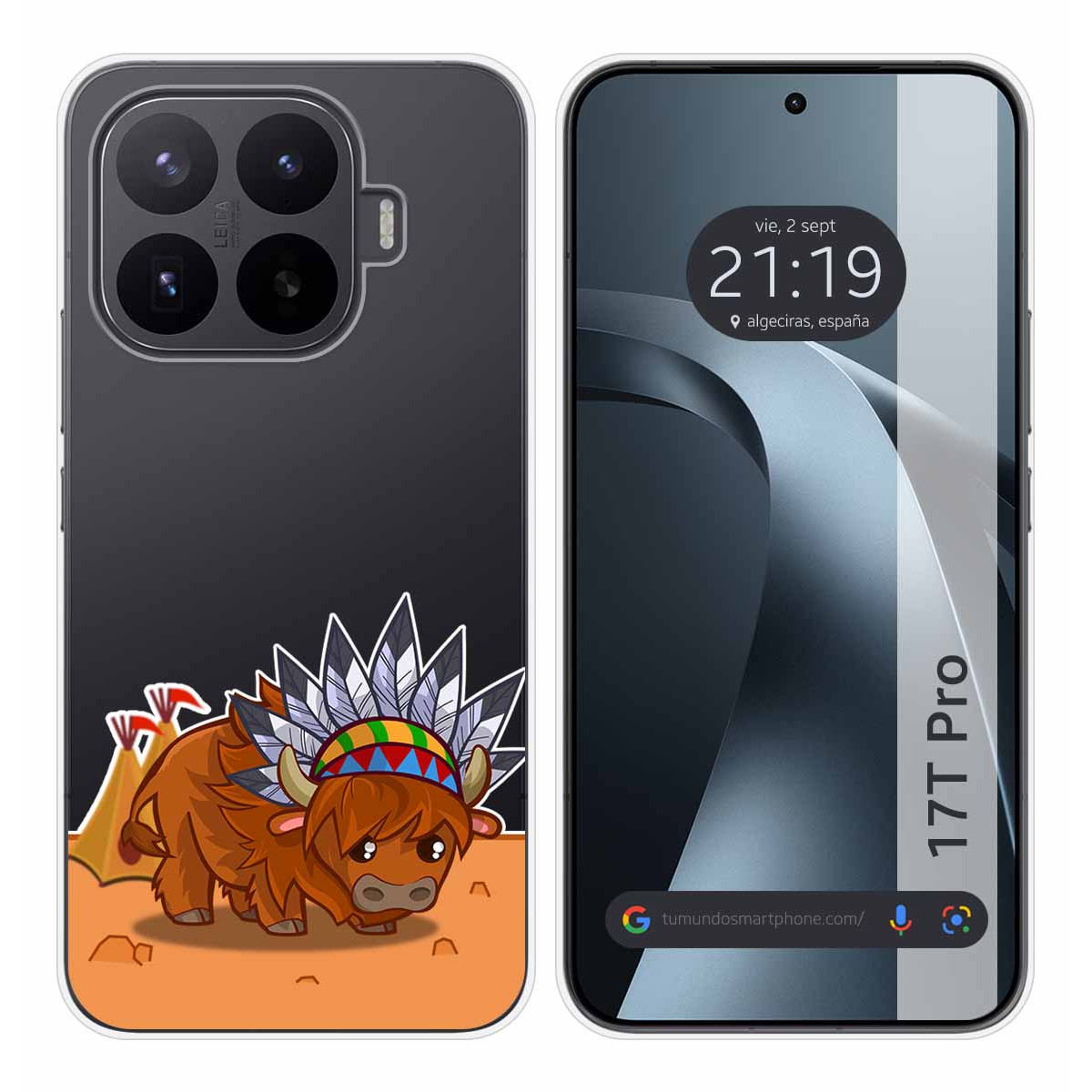 Funda Silicona Transparente para Xiaomi 17T Pro 5G diseño Bufalo Dibujos