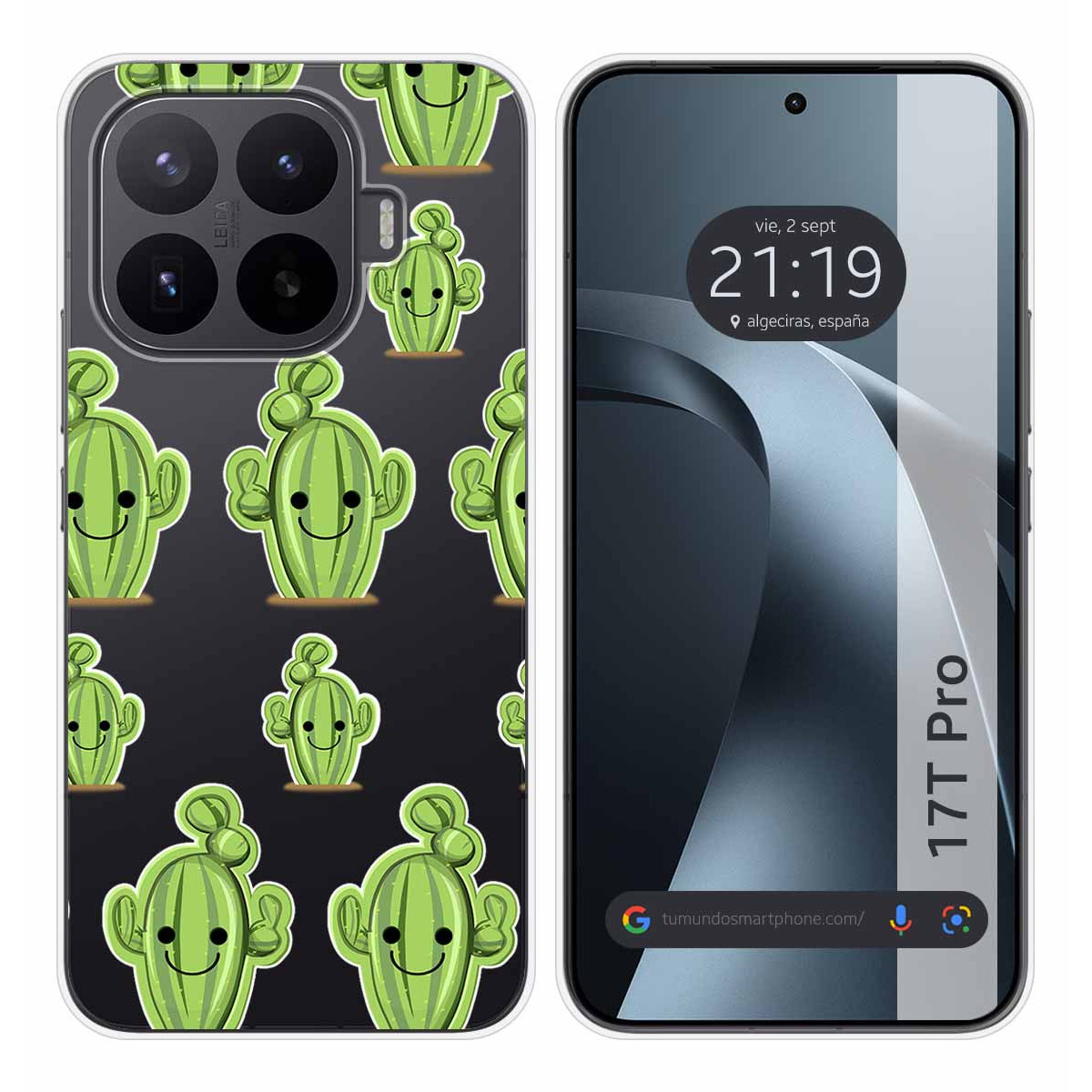 Funda Silicona Transparente para Xiaomi 17T Pro 5G diseño Cactus Dibujos