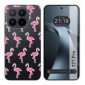 Funda Silicona Transparente para Xiaomi 17T Pro 5G diseño Flamenco Dibujos