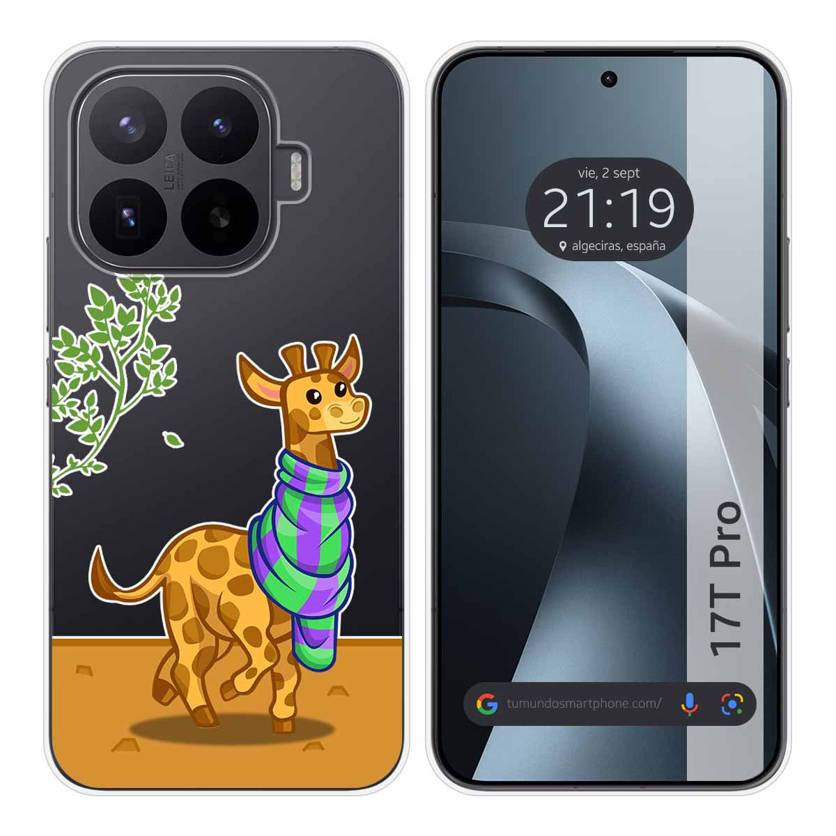 Funda Silicona Transparente para Xiaomi 17T Pro 5G diseño Jirafa Dibujos